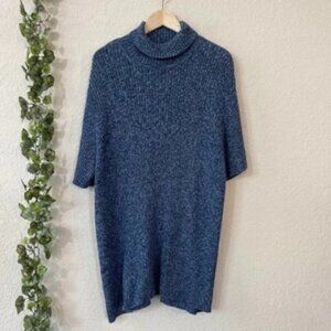 CHEROKEE | SWEATER SIZE 3X BLUE TURTLE NECK RIBBED KNIT